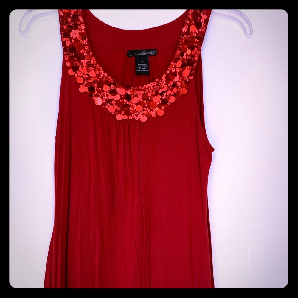 Red sparkle tank top